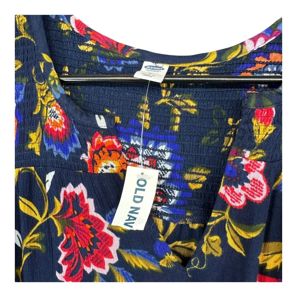 Old Navy NWT Women's S Small Boho Floral Dress Peasant Gypsy Swing Midi - Picture 4 of 15